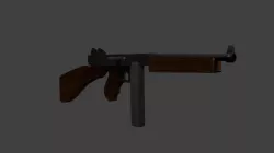 Thompson M1A1 - WW2 Submachine Gun 3D model