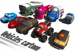 Vehicles Cartoon TeamA Low-poly  3D model