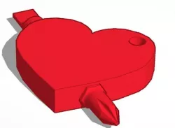 Arrow Through Heart Screw Driver Keychain