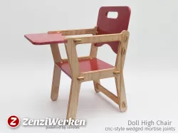 Doll High Chair [cnc-style wedged mortise joints]