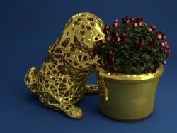 Easter Bunny Planter Voronoi Style