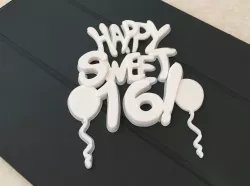 Happy Birthday Sweet 16 Cake Topper