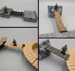 OpenForge Modular Plank / Rope Bridges - 28mm