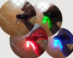 RGB LED "Peace Button" Morse Code / Pocket Light -w- 3 Button Case