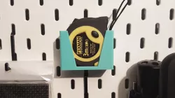 Small tape measure holder for IKEA pegboard