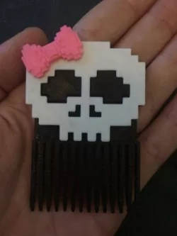 8 Bit Skull Hair Comb