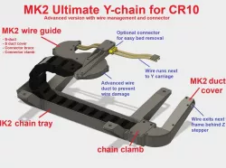 CR-10 Ultimate Y-chain MK2: Y-axis drag chain for bottom mounting