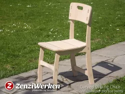 Curved Dining Chair cnc-style wedged mortise joints