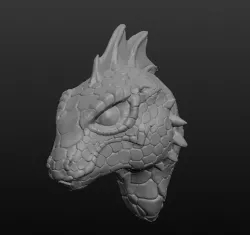 Detailed Lizardfolk Head