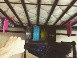 Dollar store broom spool holder mountable/loft beds.