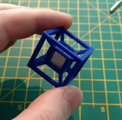 Hypercube/Tesseract frame for 1cm Tungsten Cube
