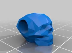 low poly skull paracord bead