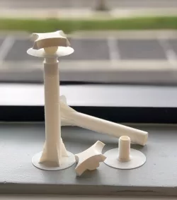 6" foamcore cylindrical screw-together standoff, with tightening tool.