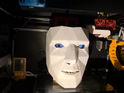Teeth added to mask with moving eyes