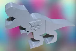 Tyrannosaurus rex meeple dice tower
