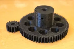 64-tooth module 1.0 gear, 20-degree pressure angle, 7mm bore