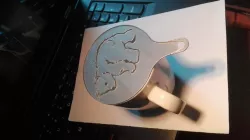 8min print: Bear Cub Coffee Stencil (75mm-1Layer) | Also a First Layer Calibration thing :)