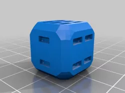 D6 Futuristic Square Curve Dice - Bar Pips