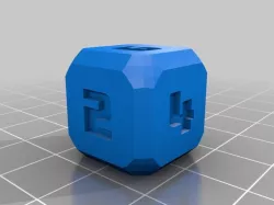 D6 Futuristic Square Curve Dice - Numbers