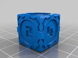 D6 Futuristic Square Gears Dice - Numbers