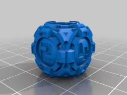 D6 Sci Fi Rounded Sphere Gears Dice - Numbers