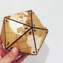 Dymaxion Globe - tabbed wooden vertices - K40 Whisperer