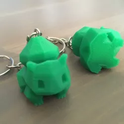 Low Poly Bulbasaur Keyring REMIX - suitable for small prints
