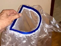 One handed trash bag holder