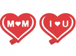 Paper clips "I love you" , "Love  mum"