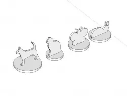 Playing figures (Butterfly, Snail, Dog, Cat)