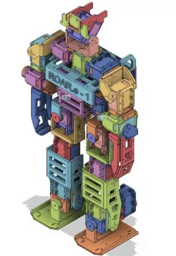 ROAR.e-1 3D printed (ROBOTIS-OP DARwin-OP) Clone with affordable servo