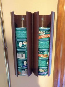 Cat food can dispenser cheap rack