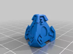 D4 Futuristic Pyramid Gears Dice - 3-Numbers