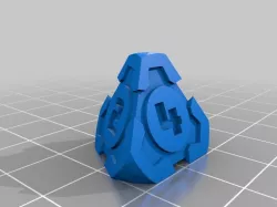 D4 Futuristic Pyramid Gears Dice - Single-Numbers