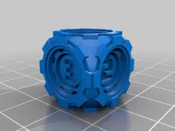 D6 Futuristic Rounded Inner Gears Dice - Numbers