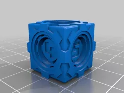D6 Futuristic Square Inner Gears Dice - Numbers