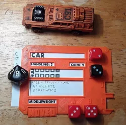 Gaslands Vehicle Dice Template