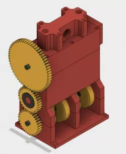 Twin Inline Cylinder Air Engine with rotating valve
