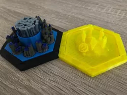 Catan - Largest army trophy - optimal on hex