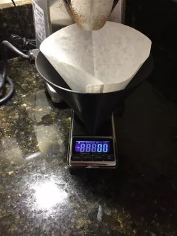 Coffee filter holder for digital scales