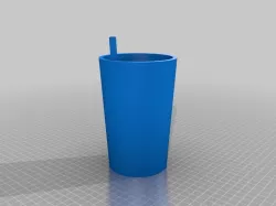 Drinking cup with straw