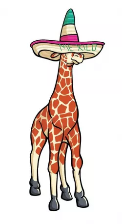 Giraffe Sombrero Keychain 