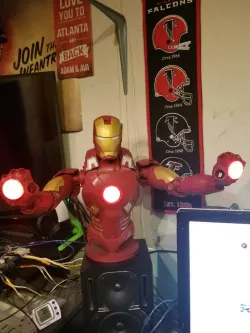 Google AIY Case Ironman Mark 7 torso and base Adafruit Neopixel rings