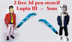 3d pen stencil Lupin III & Sans from Undertale