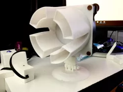 Desk Fan Shroud with Venturi Effect Design