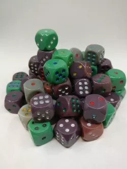 Dice with unbalanced 1mm indents