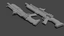 Heavy Shotgun split in half for easy printing