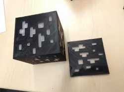 Minecraft diamond ore lamp for double print