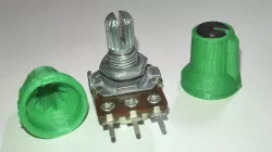 Rotating knobs for volume control for potentiometer with 6 mm knurled shaft, Height 15.8 mm.