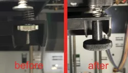 Bed level thumbwheel for Da Vinci Printer